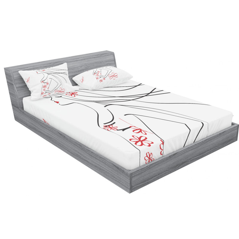 Microfiber Sheet Set, Queen Sheet Set with Fitted Sheet