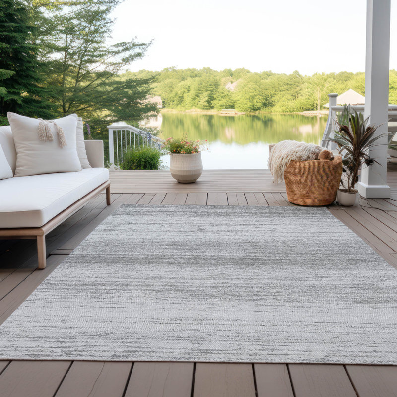 Malek Striped Indoor / Outdoor Rug, Rectangle 8' x 10'