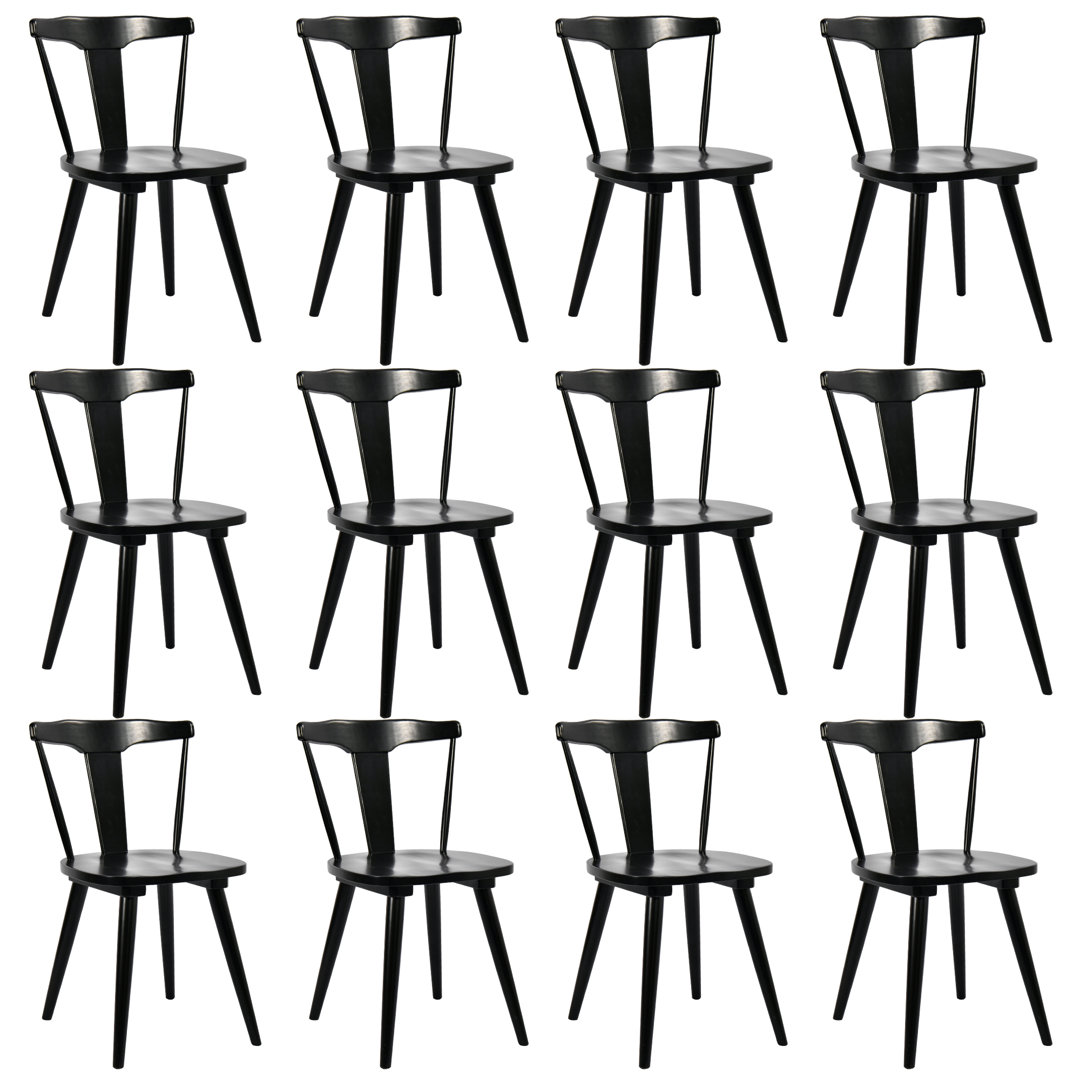 Brannagh 19.3" Modern Solid Wood Dining Chair Scandinavian Y-Shaped Backrest (Set of 12) Corrigan Studio®