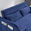 Canapé-lit convertible moderne de 55 po avec 2 poches pour accoudoirs amovibles, canapé-lit en velours avec lit escamotable, 2 coussins et dossier ajustables pour le salon, accoudoirs à motif quadrillé-1273060564