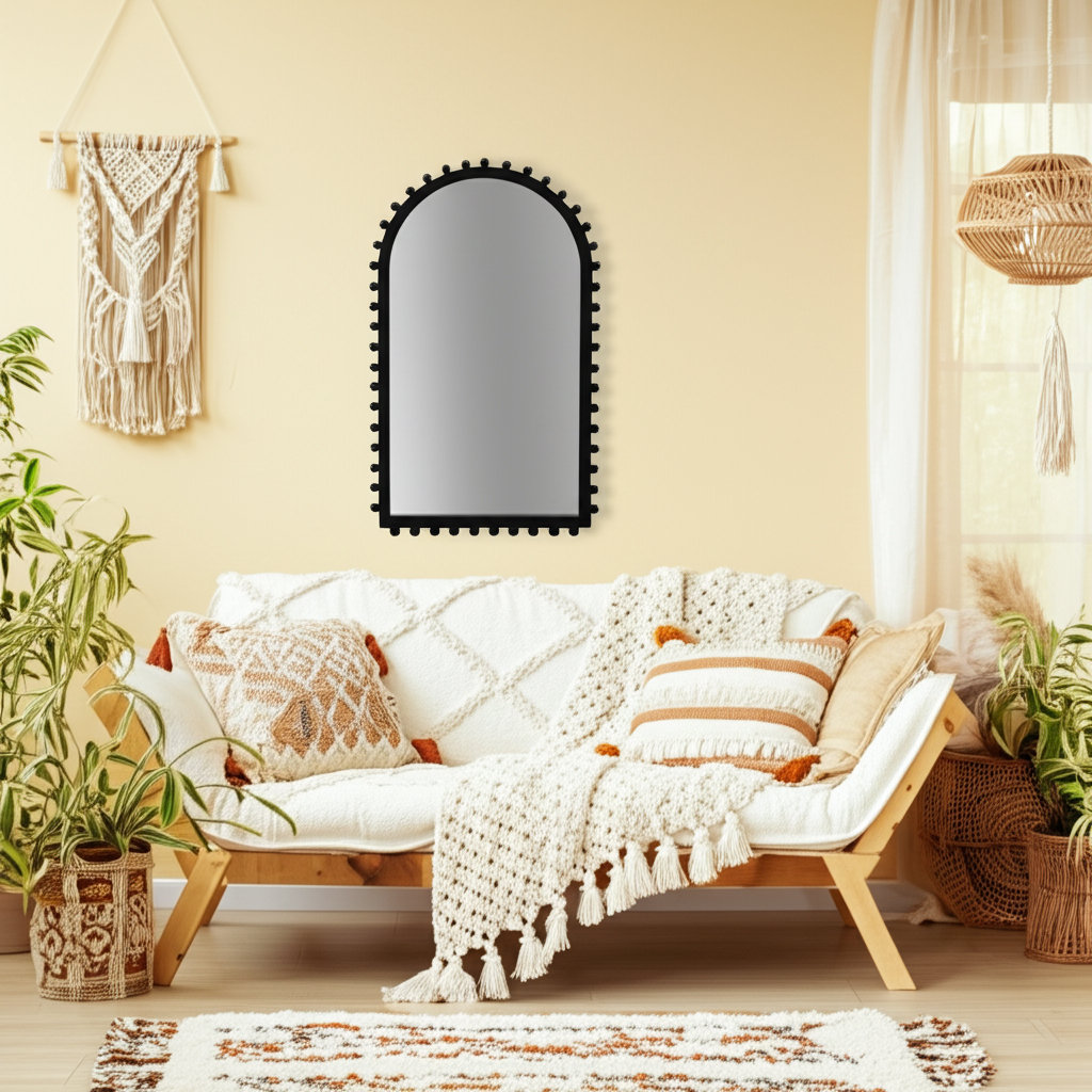 39" Accent Mirror, Black