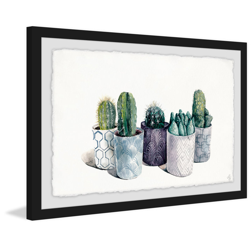 Small Pots - Single Picture Frame Painting, 20 cm H x 30 cm W x 3.81 cm D