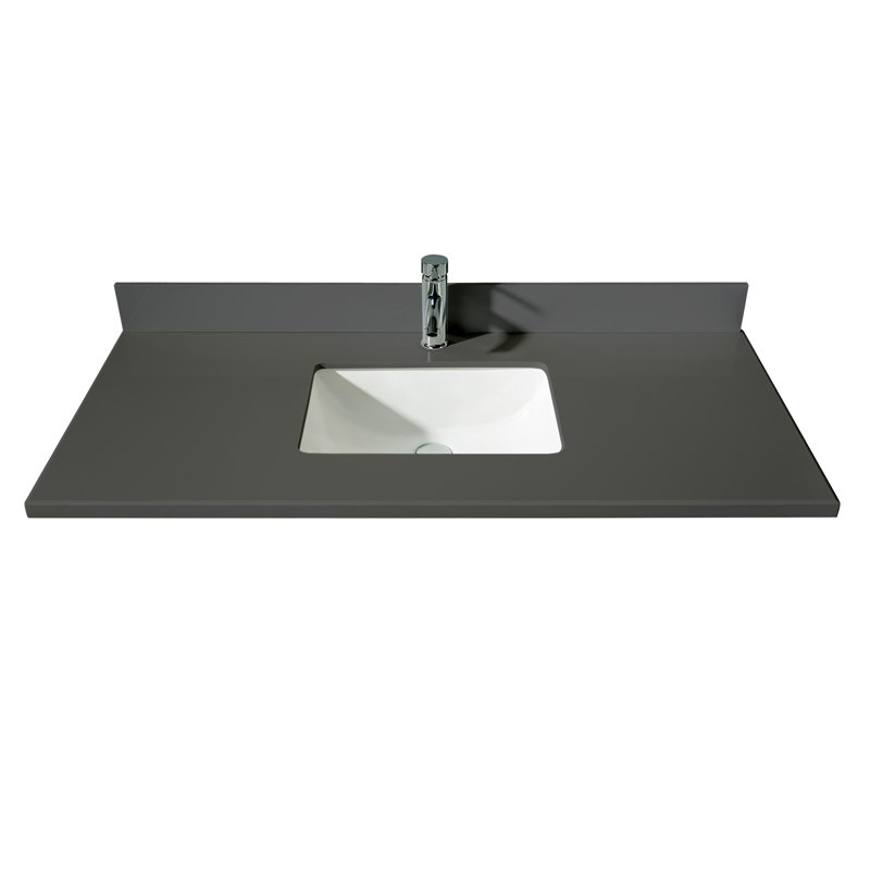 Ensemble de meuble-lavabo simple 51 po avec miroir Freeland, Gris calypso