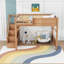 Lit mezzanine en bois avec garde-robe et escalier de rangement-647736159-647736163