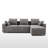Makassar 106” Upholstered Sofa Modular Square Arm Foam Sectional With Ottoman-2064531940