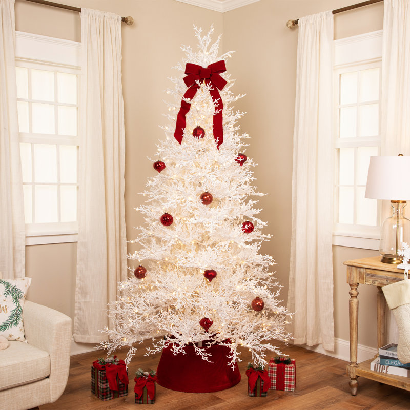 Arbre de Noël artificiel pré-éclairé à branches fléchées - DEL blanc chaud, 7.5'