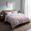 Ensemble de literie à motif géométrique 3 pièces - Ensemble de housse de couette et coussin décoratif French Country