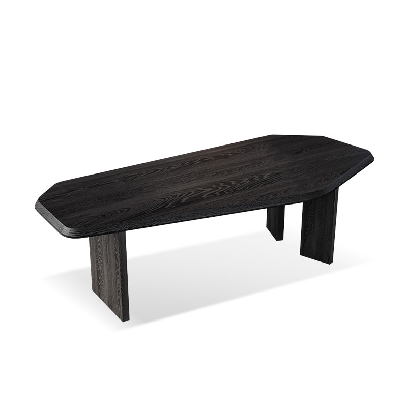 Bureau en bois massif noir Free Form, H 29,53 po x l 70,87 po x P 31,5 po