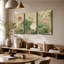 Impression sur toile avec 3 panneaux muraux rétro lotus-2122535459