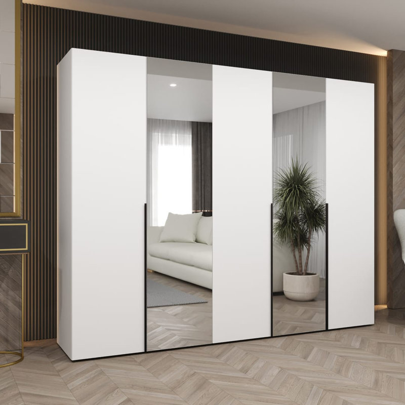 Bogins 4 Door Manufactured Wood Wardrobe, White