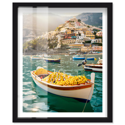 Limoncello Drift Shadowbox Print Coastal Wall Decor by Notoriart, Black Frame, 37"H x 31"W