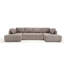 6 tissu modulaire en maille respirante grise de 138,5 po pour le salon avec tissu d'ameublement épais en forme de U, rembourrage doux et en mousse-1767520032-1767520033