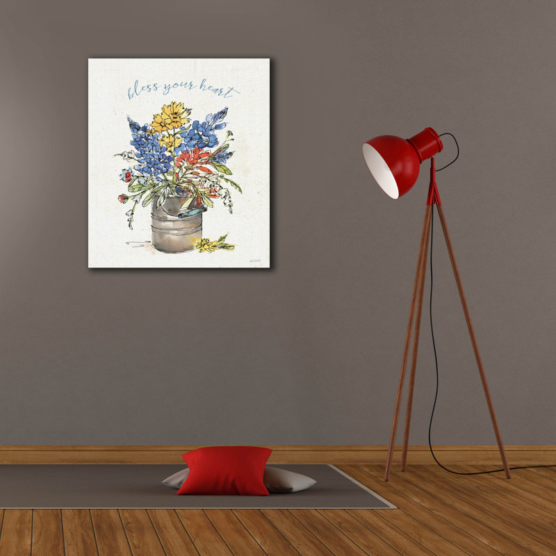 Toile épique «Texas Bluebonnet 1» par Anne Tavoletti, graffiti épique, 26 po x 30 po, H 30 po x l 26 po