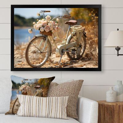 Vélo pédalant tranquillement près de la plage III - transport, art mural, salon