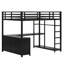 Lit mezzanine en métal avec cubes de rangement et tablettes, garde-robe et bureau en L-1680075254