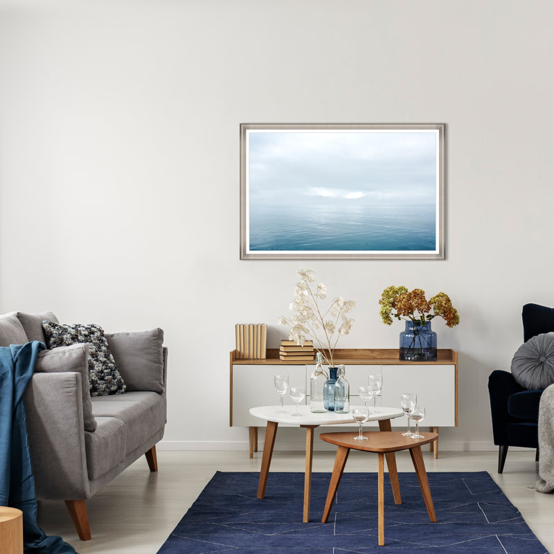 Miles Away, White, 30" H x 45" W, Glass Frame