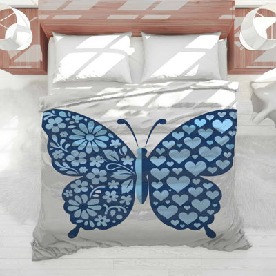 Édredon Blue Butterfly Hearts