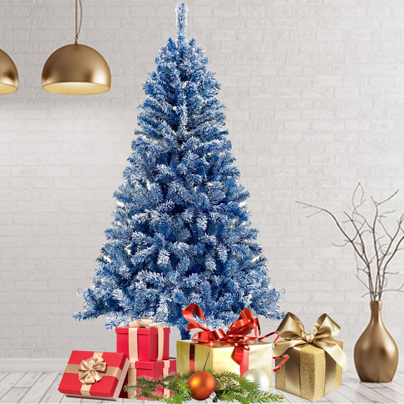 Ensemble de 2 pièces de Noël artificielles 5 lumières avec guirlande de 6 pieds, avec 300 lumières DEL, rose, Bleu