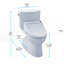 Toilette allongée deux pièces 1,28 GPF TOTO® WASHLET + ® Vespin® II et siège de bidet WASHLET® C200, blanc coton