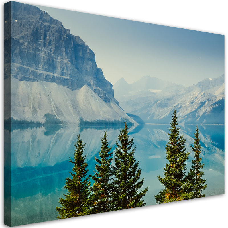 Mountain Lake Nature - Wrapped Canvas Print, 60cm H x 90cm W