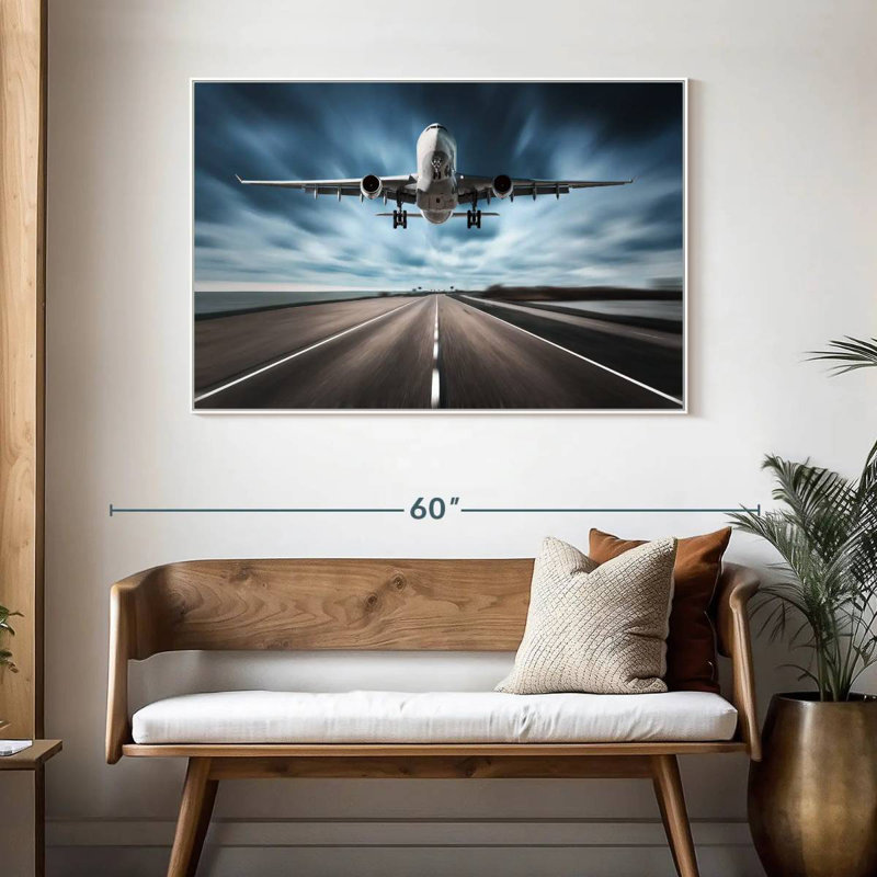 Avion de piste, Cadre flottant blanc, 46 po x 31 po