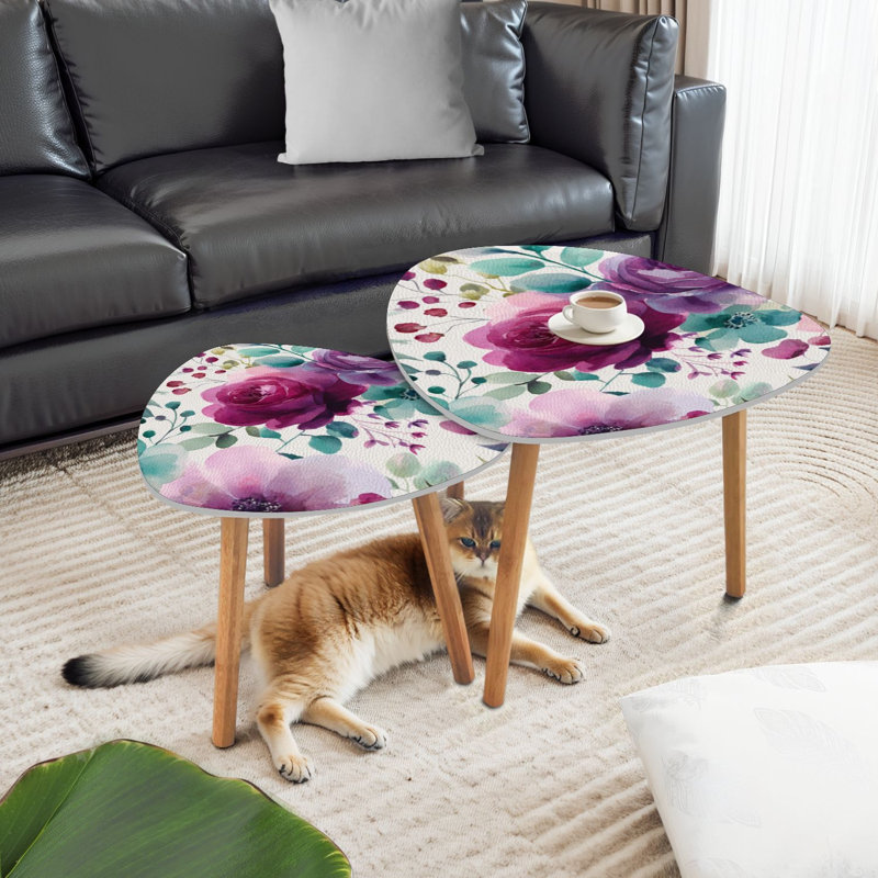 Ensemble de 2 tables basses gigognes Triangle