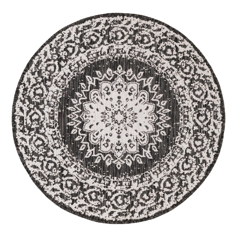 Tapis intérieur / extérieur Ornate Lamotte, Rond 3 pi 1 po