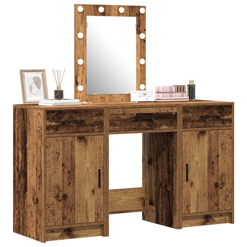 Dressing Table with Mirror, Old Wood