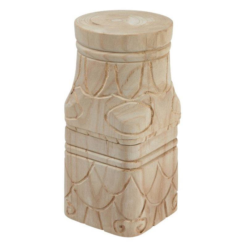 Decorative Paulownia Wood Pedestals with Carved Design