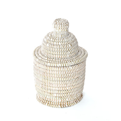 Petit panier tour à couvercle blanc