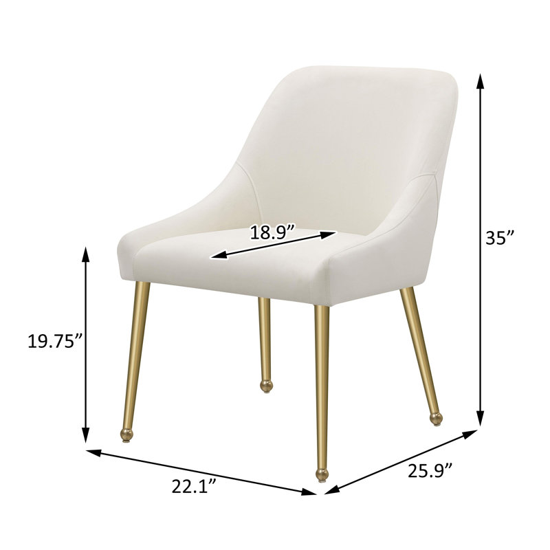 Chaise d'appoint rembourrée (ensemble de 2), Ivoire