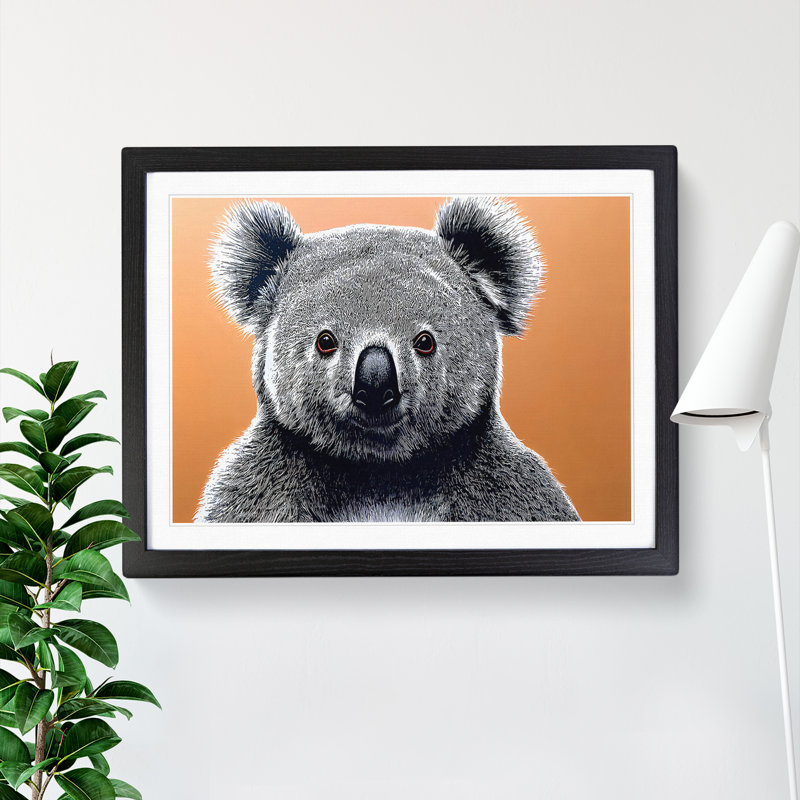 The Koala Bear - Single Picture Frame Print, Black, 46cm H x 64cm W