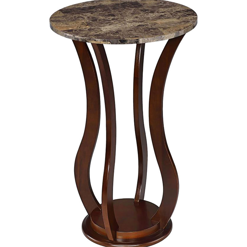 Charmante table d'appoint en faux marbre brun pour les espaces décontractés éblouissants avec une idée de mobilier
