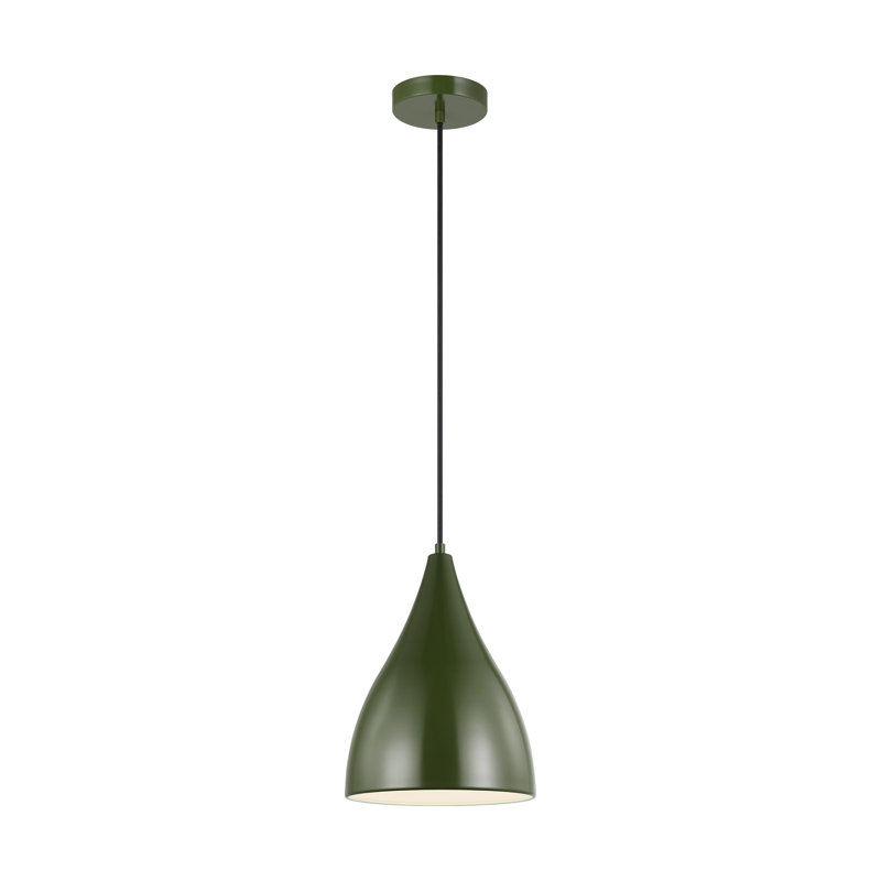 1 - Light Single Pendant, 147" H x 9" W x 9" D, Olive