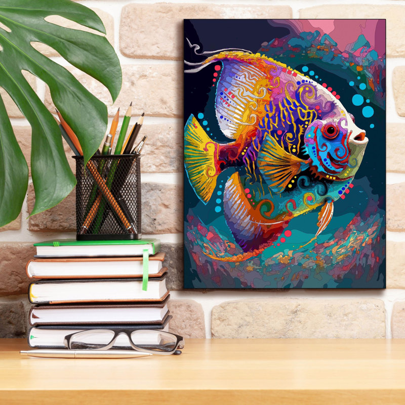 'Angelfish' by Dean Russo Canvas Wall Art, 16" H x 12" W x 0.75" D