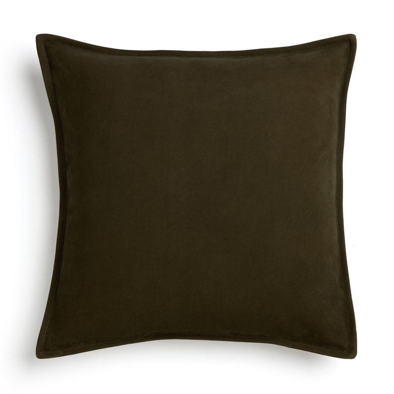 Trenton Pillow Cover & Insert, Nubuck Olive/Laughlin Natural, Square 23"