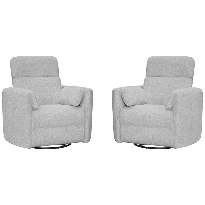 Bre 40" Upholstered Swivel Glider Manual Recliner, Gray