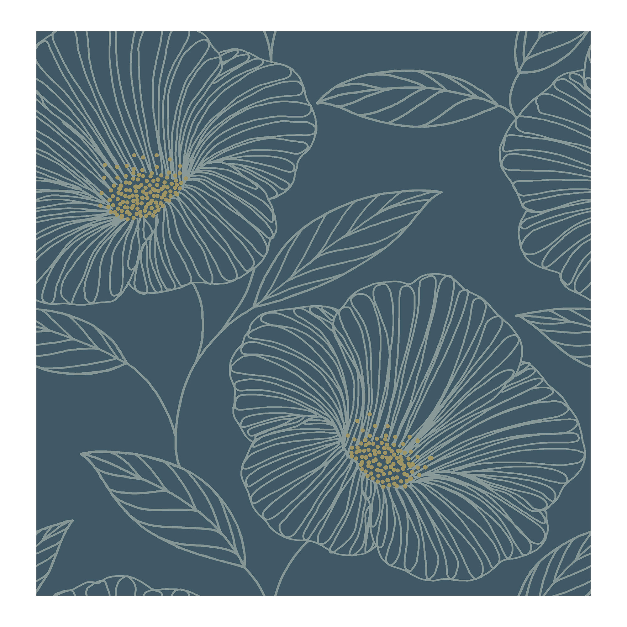 Mistral Mythic Floral Wallpaper Sample, Blue