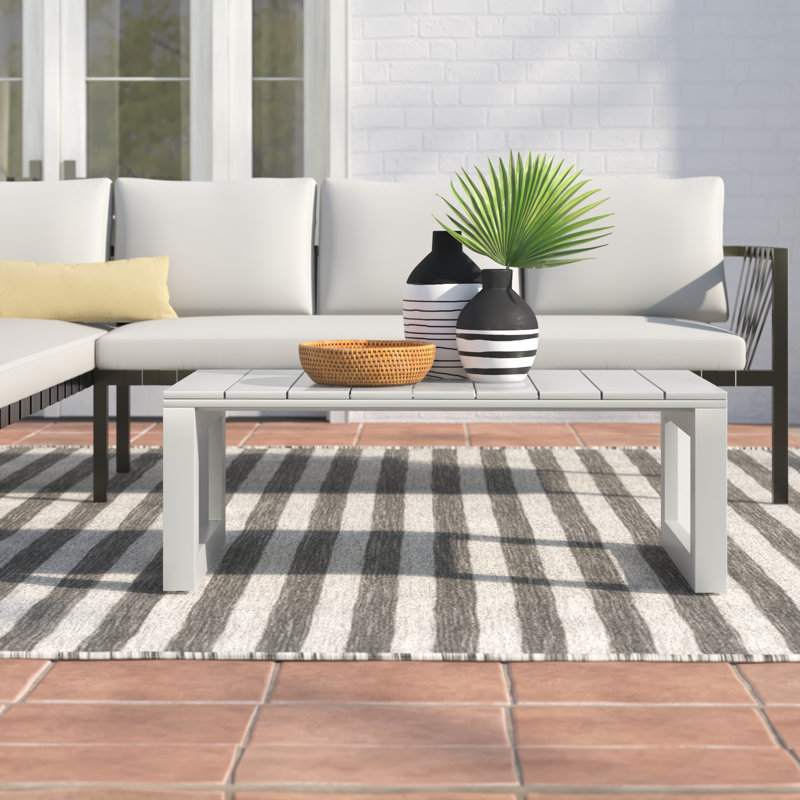 Calypso Rectangular Metal Outdoor Coffee Table , 47'' in. W 24'' in. D