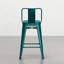 4 4 tabourets de comptoir en métal 24 po - look industriel avec croisillon bleu sarcelle - hauteur 24 po - bleu, style moderne, dossier incurvé pour plus de facilité, repose-pieds relaxant, conception stable