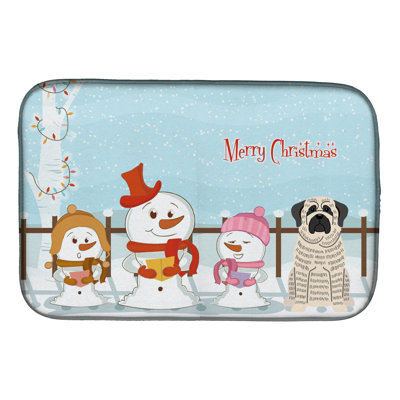 Tapis de séchage bringé en vaisselle merry christmas caroles