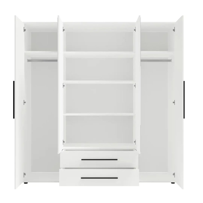 Sunde Manufactured Wood Wardrobe, White