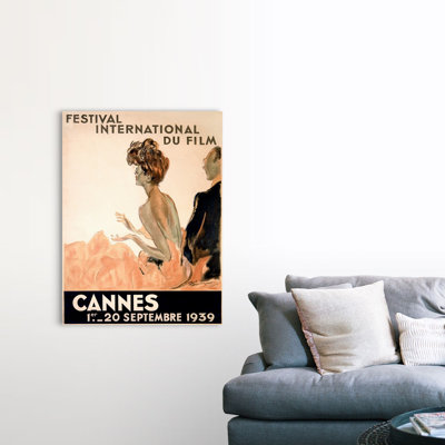 «Festival International du Film, Cannes», affiche rétro par Jean Gabriel Domergue, reproduction d'art sur toile flottante Jean Gabriel Domergue