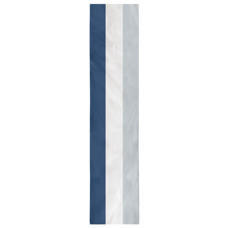 Miami Basketball Table Runner, 90" L x 16" W, Navy Blue/White/Silver, Cotton Twill