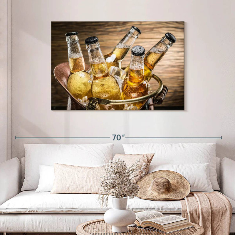 Yarlin Cold Beer Bottles, 30" H x 45" W