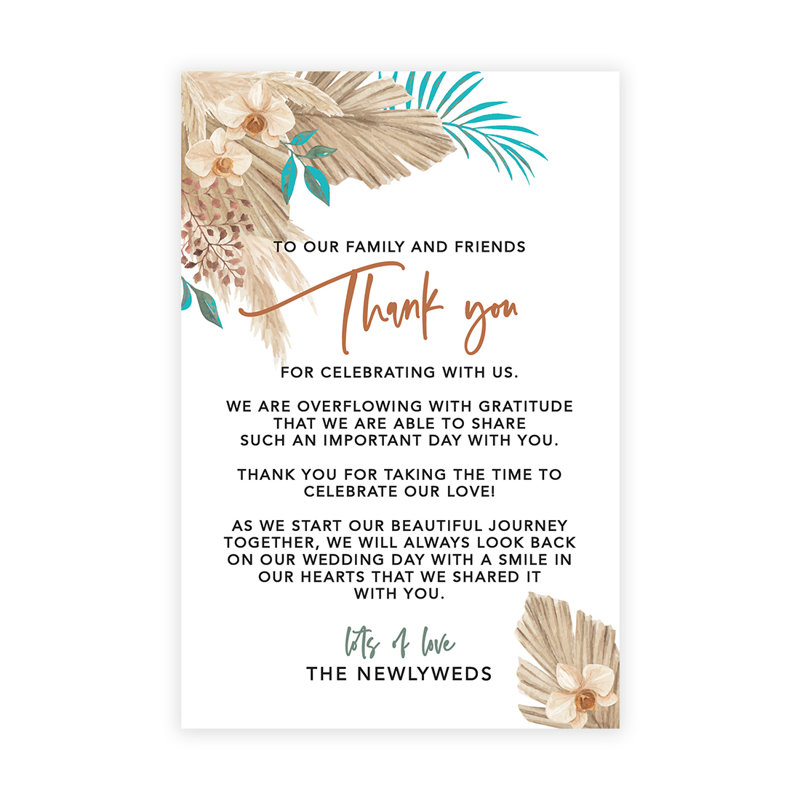 Ensemble de 56 cartes de présentation Boho Tropical