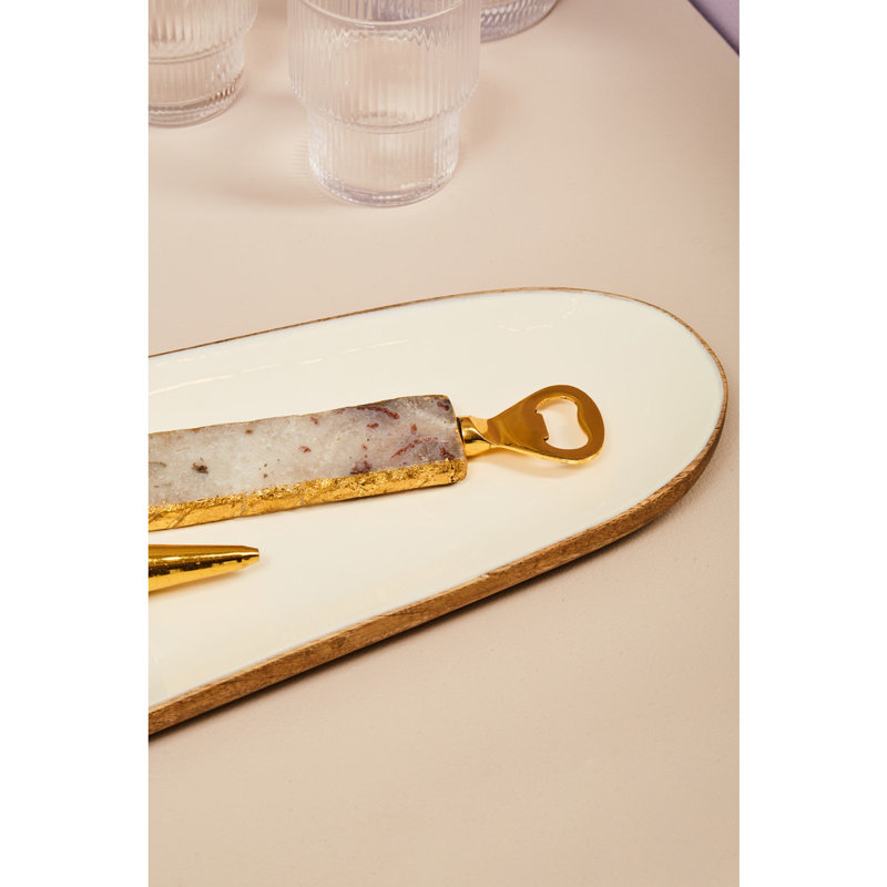Gracie Oaks Moncada Wood Platter, 2cm H x 35cm W x 14cm D