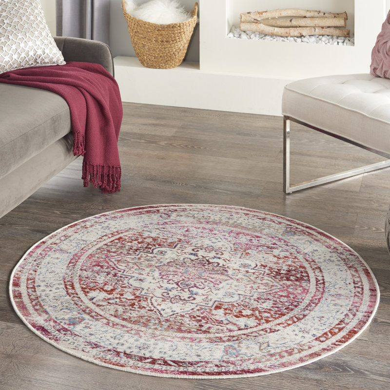 Oldham Oriental Area Rug, Round 1.72cm
