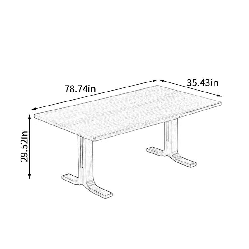 Stable Durable Rectangular Multi-functional Table, 29.52"H x 78.74"L x 35.43"W