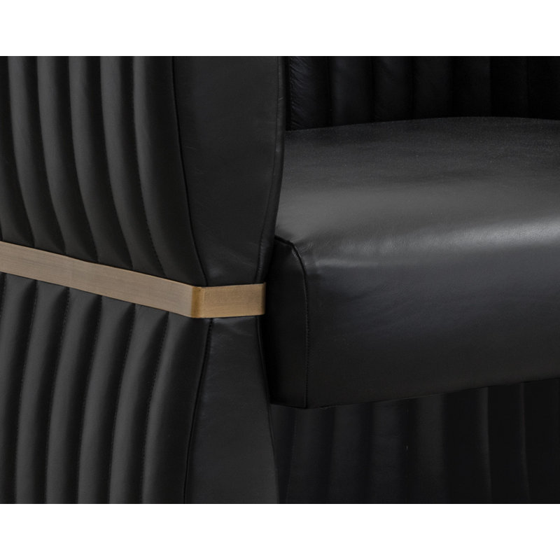 Lounge Chair, Black Genuine Leather